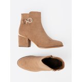 Shelvt Stylish ankle boots in a shade of light brown with gold detail | Shoptok.si