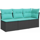  Vrtni kauč s jastukom Crna 172 x 62 x 69 cm Poli ratan | shoptok.hr