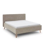 Meise Möbel Bež tapecirani bračni krevet s prostorom za odlaganje s podnicom 180x200 cm Riva – Cijene