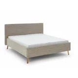 Meise Möbel Bež tapecirani bračni krevet s prostorom za odlaganje s podnicom 180x200 cm Riva –