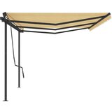  Ročno zložljiva tenda s stebrički 6x3,5 m rumena in bela, (20760187) | Shoptok.si
