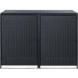  Ukrasna Kutija od Poliratana za 2 Kante za Otpad Crna 148x80x111 cm | Eponuda.ba