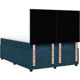  s oprugama i madracem plavi 140x190 cm baršunasti | shoptok.hr