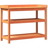 Furnova Miza za sajenje s policami rjava 108x45x86,5 cm borovina, (21921037) | Shoptok.si