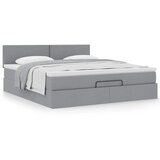 vidaXL Otomanski krevet s madracem svijetlosivi 180x200cm od tkanine | shoptok.hr