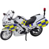  Metalni policijski motor za igro z zvočnimi in svetlobnimi učinki 1:12 - bela/rumena/modra | Shoptok.si