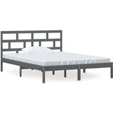 Furnova Posteljni okvir siv 150x200 cm trden les, (21940992) | Shoptok.si