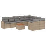  10-dijelni set vrtnih sofa s jastucima bež od poliratana | shoptok.hr