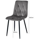 Libra stolica - svijetlo ružičasti baršun / crne noge x 4 | shoptok.hr