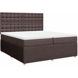  Krevet s oprugama i madracem tamnosmeđi 200x200 cm od tkanine | shoptok.hr