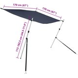  Set nastavka za sjenilo s vrhom T-oblika 170x170x(113-182,5) cm | shoptok.hr