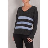 armonika Women's Smoky Lily V-Neck Striped Knitwear Sweater cene