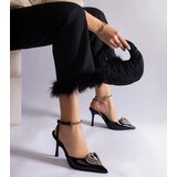 Gemre Black slingback stilettos adorned with rhinestones Isoda | ePonuda.com