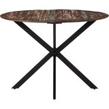  Blagovaonski stol Ø 110x78 cm masivno obnovljeno drvo i čelik | shoptok.hr