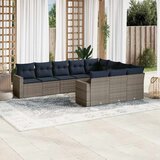  10-dijelni set vrtnih sofa od poliratana s jastucima sivi | shoptok.hr