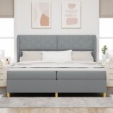 Box Spring Krevet s Madracem Svjetlosiva 200x200 cm Tkanina | shoptok.hr
