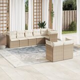 vidaXL 8-dijelni set vrtnih sofa od poliratana s jastucima bež | shoptok.hr