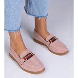 Gemre Pink eco-suede loafers with a gold ornament Daliana Cijene