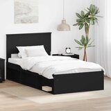  Krevetna konstrukcija Crna 100 x 200 cm Čvrsto borovo drvo | shoptok.hr