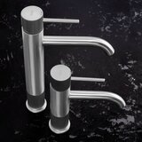 REA Bath Kopalniški mešalnik Lungo Stripe Brush Nickel Low | Shoptok.si