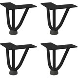  Noge za ukosnice za stolić za kavu 4 kom. Crne 10 cm Puni čelik | shoptok.hr