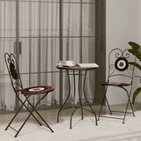 vidaXL Bistro set s mozaikom terakota i bijelo od željeza i keramike | shoptok.hr