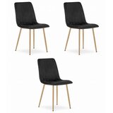  Stolica LAVA - Crni Baršun / Drvene Noge x 3 | shoptok.hr