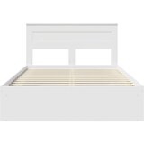  Konstrukcija postelje Bela 160 x 200 cm Masivno borovo les, (5000104106) | Shoptok.si