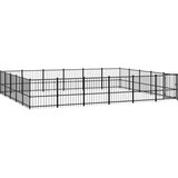  Zunanji pasji boks jeklo 28,23 m² - - črna - 102.1 - 582 x 485 x 100 cm - | Shoptok.si