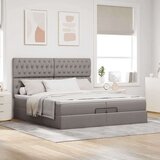  Otomanski posteljni okvir z vzmetnicami taupe 200x200 cm blago, (21653418) | Shoptok.si