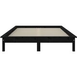  Okvir za krevet od borovine crni 180 x 200 cm veliki bračni | shoptok.hr