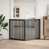  Vrata za pse s 2 panela sklopiva crna 160 cm od drva topole | Eponuda.ba