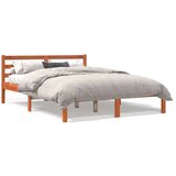 vidaXL Posteljni okvir voščeno rjav 135x190 cm trdna borovina | Shoptok.si