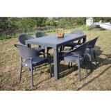  Bastenski set bambu 6 stolice i sto 150x90 antracit | ePonuda.com