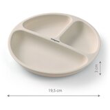 BabyOno Siilicone Plate 6m+ deljeni krožnik s priseskom Beige 1 kos | Shoptok.si