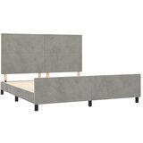  Posteljni okvir z vzglavjem svetlo siv 160x200 cm žamet, (20788194) | Shoptok.si