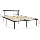  Za krevet crni metalni 160 x 200 cm | shoptok.hr
