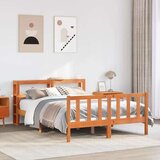  Okvir kreveta s uzglavljem voštano smeđi 120x190 cm od borovine | shoptok.hr