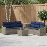  Set sofe 8 kom. Siva i tamnoplava Poli Rattan i čelik | shoptok.hr