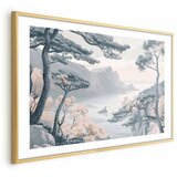  Plakat - Blue Coast in Delicate Colors 42x29.7 Zlatni okvir s margom | shoptok.hr