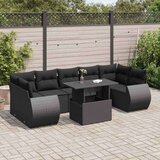 vidaXL 8-dijelni set vrtnih sofa od poliratana s jastucima crni | shoptok.hr