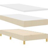 vidaXL Box Spring postelja z vzmetnico v kremni barvi, 90x190 cm tkanina, (22051207) Cene