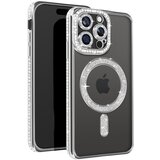 AVIZAR diamond case za iphone 15 pro max zaščita magsafe contour strass, srebrna, (5000016058) | Shoptok.si