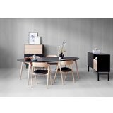 Hammel Furniture Okrogla raztegljiva jedilna miza z dodatno ploščo in s črno mizno ploščo ø 135 cm Meza – | Shoptok.si