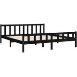  Okvir za krevet od masivnog drva crni 160 x 200 cm | Shoptok.si