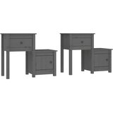  Noćni ormarići 2 kom sivi 79,5x38x65,5 cm od masivne borovine | Eponuda.com