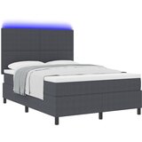 vidaXL LED Box Spring Krevet Tamno siva i bijela 140 x 200 cm Cijene