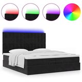 vidaXL Otomanski okvir kreveta s madracima crni 200x200cm baršunasti | shoptok.hr