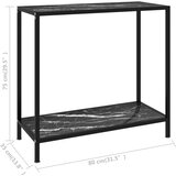  Konzolni stol crni 80 x 35 x 75 cm od kaljenog stakla | Eponuda.ba