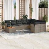 vidaXL 10-dijelni set vrtnih sofa od poliratana s jastucima sivi Cijene